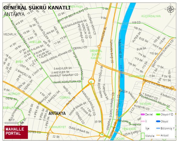 GENERAL ŞÜKRÜ KANATLI Mahallesi Haritası | Yükselti ve Doğa Özellikleri