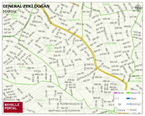 GENERAL ZEKİ DOĞAN Mahallesi Haritası | Sayısal Bölge Görünümü
