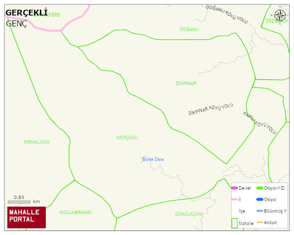 GERÇEKLİ Köyü Haritası | Uydu Görüntüsü ve Harita Detayları