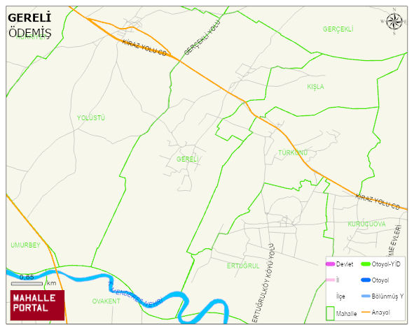 GERELİ Mahallesi Haritası | İnteraktif Köy ve Mahalle Sınırları