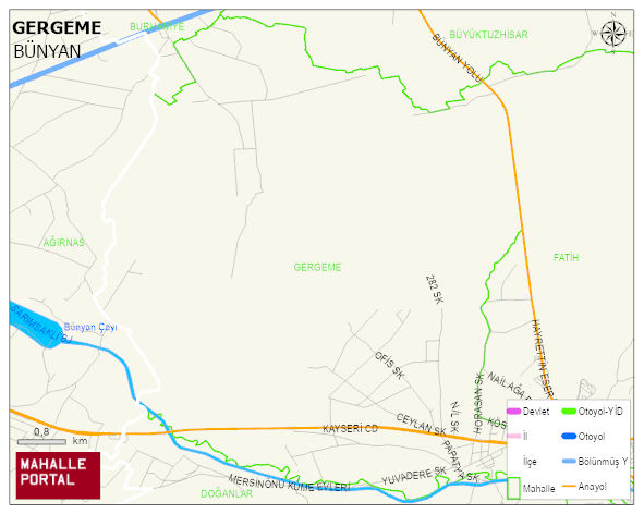 GERGEME Mahallesi Haritası | Yükselti ve Doğa Özellikleri