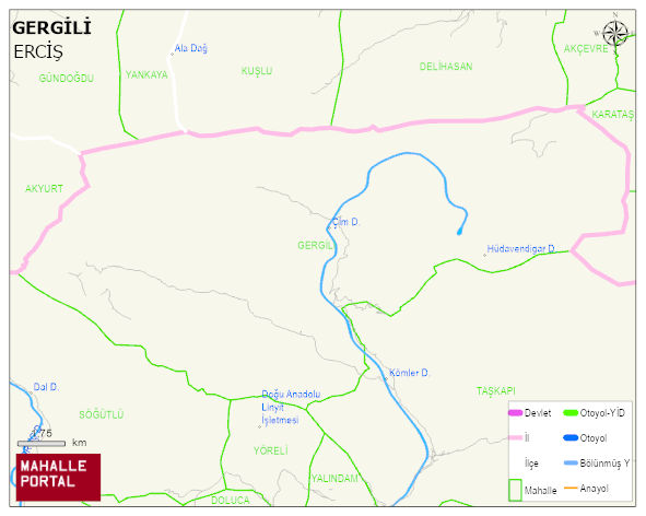 GERGİLİ Mahallesi Haritası | İnteraktif Köy ve Mahalle Sınırları