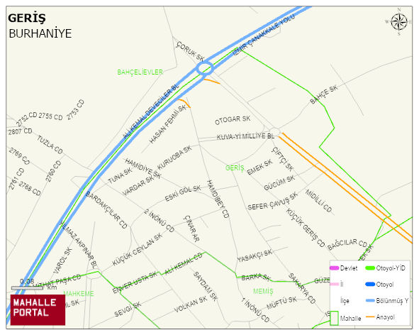 GERİŞ Mahallesi Haritası | Coğrafi Yapı ve Detaylı Haritası