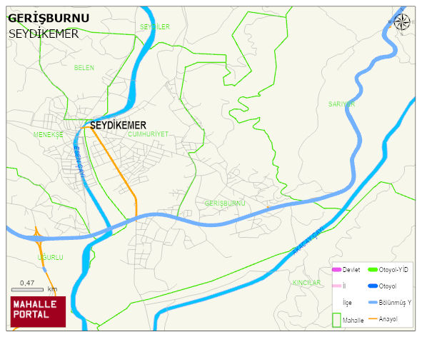 GERİŞBURNU Mahallesi Haritası | Mahalle Sokak Haritası