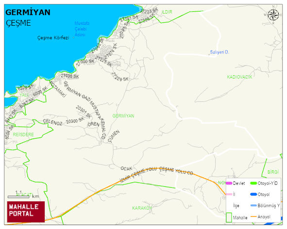 GERMİYAN Mahallesi Haritası | İnteraktif Köy ve Mahalle Sınırları
