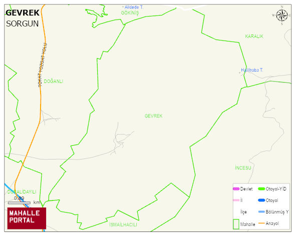 GEVREK Köyü Haritası | Sayısal Bölge Görünümü