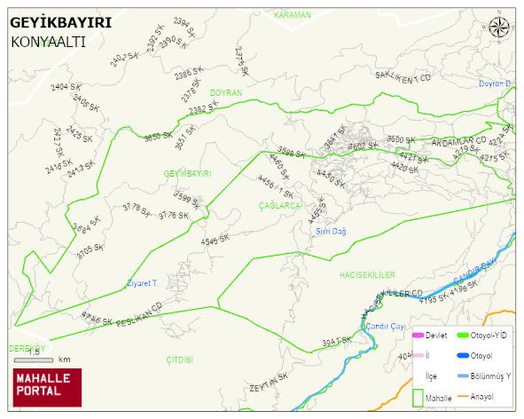 GEYİKBAYIRI Mahallesi Haritası | Detaylı Köy ve Mahalle Görünümü