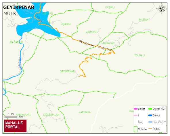 GEYİKPINAR Köyü Haritası | Yükselti ve Doğa Özellikleri