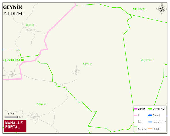 GEYNİK Köyü Haritası | Detaylı Köy ve Mahalle Görünümü