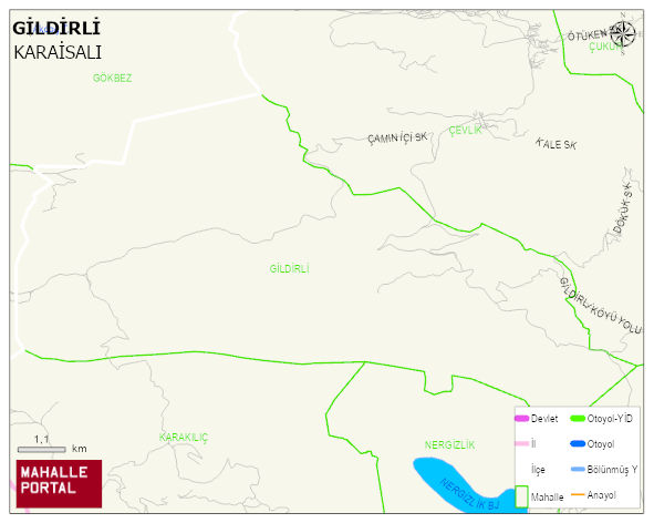 GİLDİRLİ Mahallesi Haritası | Dağlar, Ovalar ve Akarsu Bilgileri
