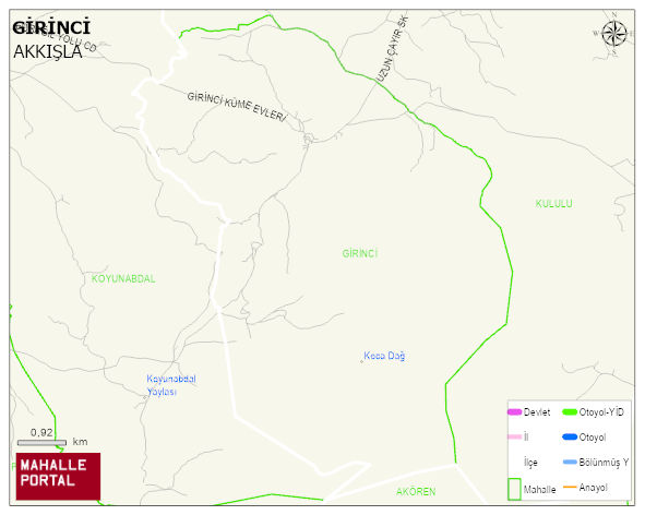 GİRİNCİ Mahallesi Haritası | Detaylı Köy ve Mahalle Görünümü