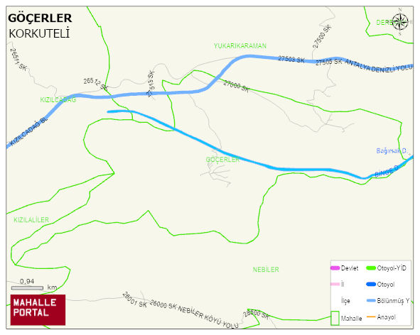 GÖÇERLER Mahallesi Haritası | Yükselti ve Doğa Özellikleri