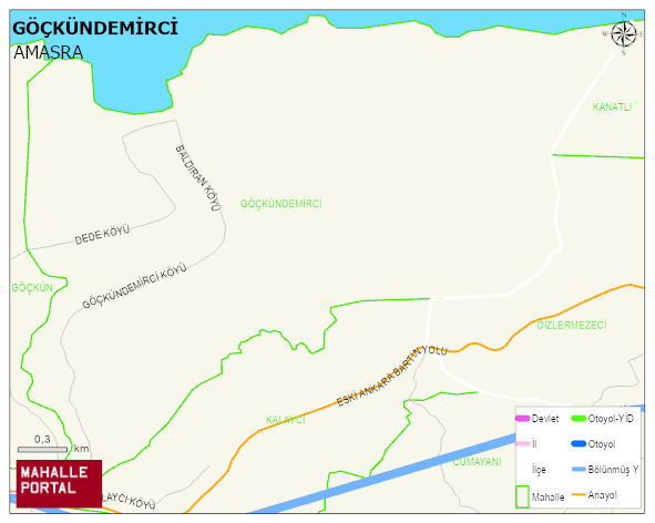 GÖÇKÜNDEMİRCİ Köyü Haritası | Yükselti ve Doğa Özellikleri