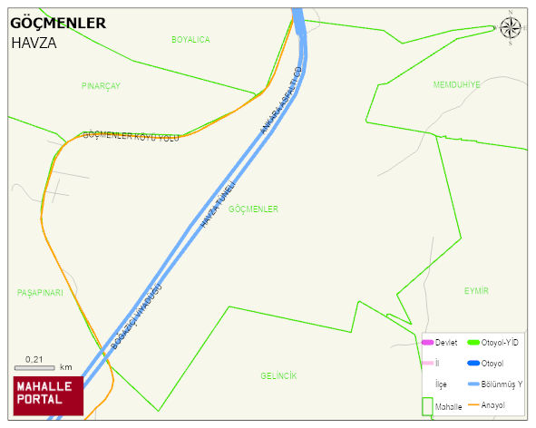 GÖÇMENLER Mahallesi Haritası | Sayısal Bölge Görünümü