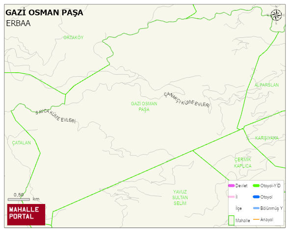 GÖKAL BELDESİ GAZİ OSMAN PAŞA Mahallesi Haritası | Mahalle ve Köy Sınırı