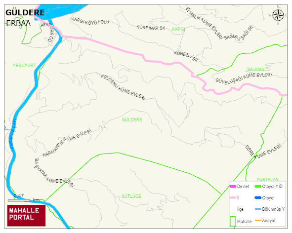 GÖKAL BELDESİ GÜLDERE Mahallesi Haritası | Coğrafi Yapı ve Detaylı Haritası