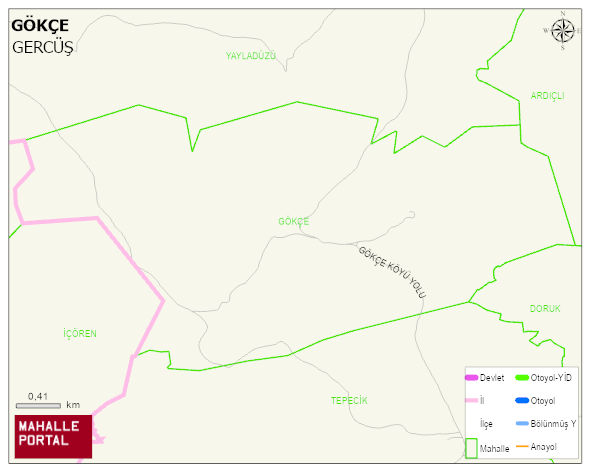 GÖKÇE Köyü Haritası | Mahalle ve Köy Sınırı