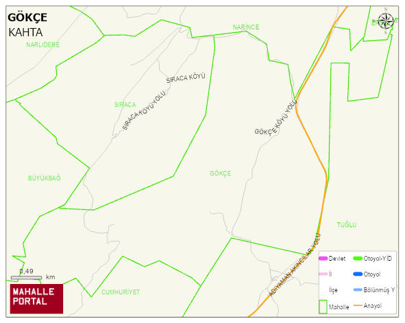 GÖKÇE Köyü Haritası | İnteraktif Köy ve Mahalle Sınırları