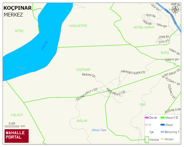 GÖKÇEBAĞ BELDESİ KOÇPINAR Mahallesi Haritası | Detaylı Köy ve Mahalle Görünümü