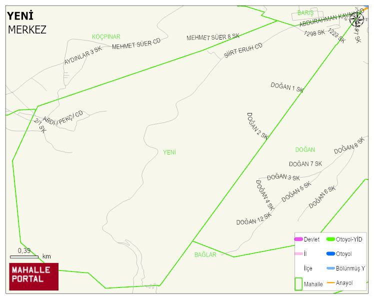 GÖKÇEBAĞ BELDESİ YENİ Mahallesi Haritası | Coğrafi Yapı ve Detaylı Haritası