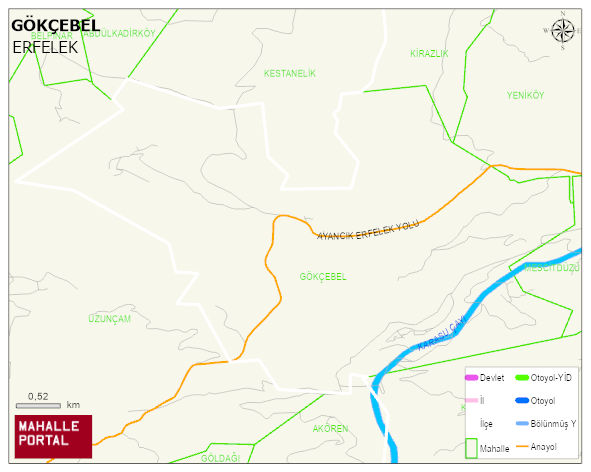 GÖKÇEBEL Köyü Haritası | İnteraktif Köy ve Mahalle Sınırları