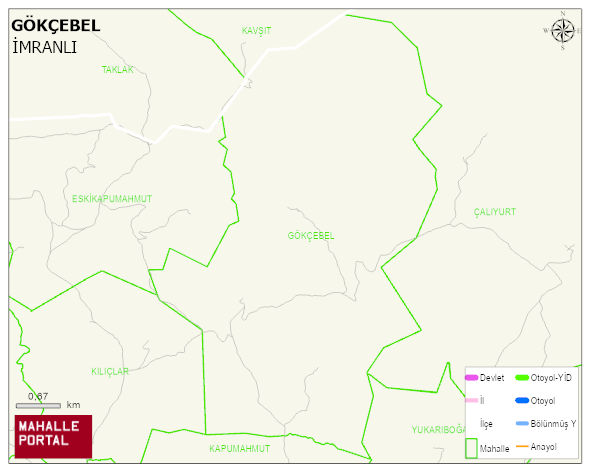 GÖKÇEBEL Köyü Haritası | Mahalle ve Köy Sınırı