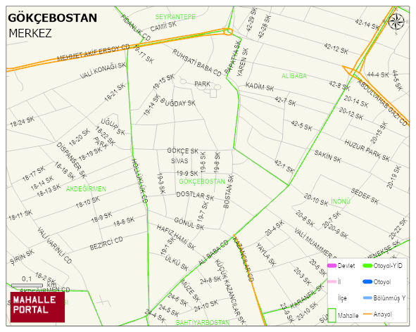 GÖKÇEBOSTAN Mahallesi Haritası | Yükselti ve Doğa Özellikleri