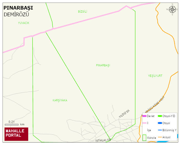 GÖKÇEDERE BELDESİ PINARBAŞI Mahallesi Haritası | Yükselti ve Doğa Özellikleri