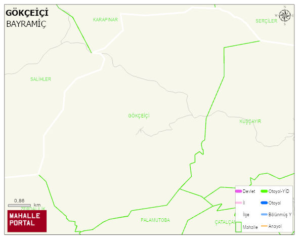 GÖKÇEİÇİ Köyü Haritası | İnteraktif Köy ve Mahalle Sınırları