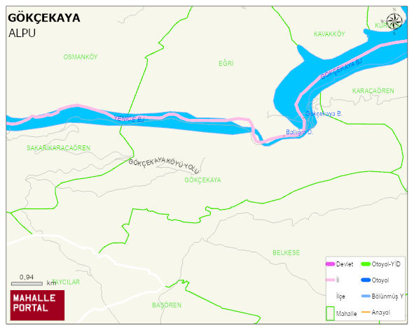 GÖKÇEKAYA Mahallesi Haritası | Yükselti ve Doğa Özellikleri