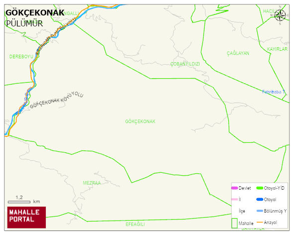 GÖKÇEKONAK Köyü Haritası | Yükselti ve Doğa Özellikleri