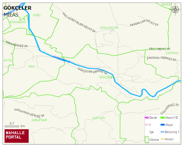 GÖKÇELER Mahallesi Haritası | Detaylı Köy ve Mahalle Görünümü