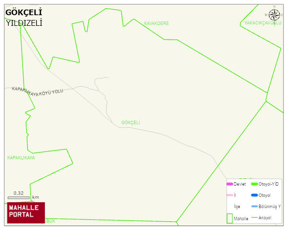 GÖKÇELİ Köyü Haritası | Sayısal Bölge Görünümü