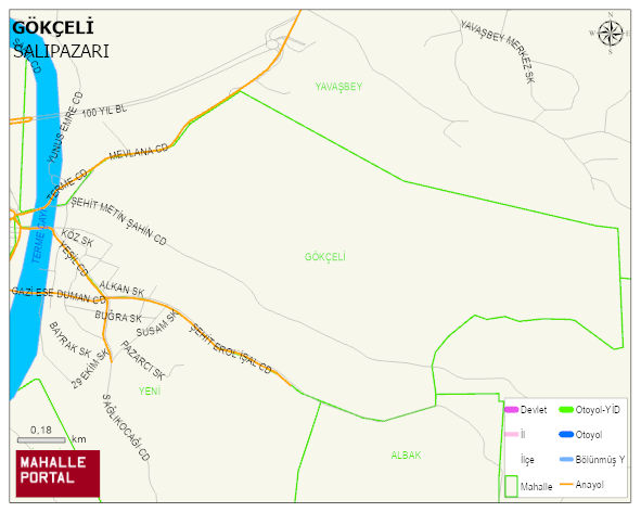 GÖKÇELİ Mahallesi Haritası | Dağlar, Ovalar ve Akarsu Bilgileri