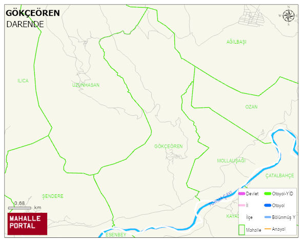 GÖKÇEÖREN Mahallesi Haritası | Dağlar, Ovalar ve Akarsu Bilgileri
