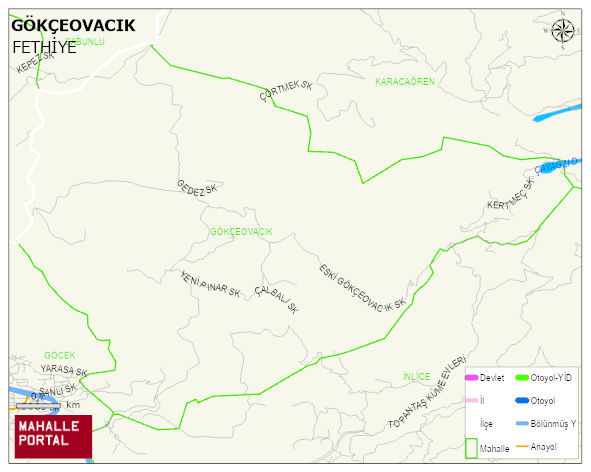 GÖKÇEOVACIK Mahallesi Haritası | Dağlar, Ovalar ve Akarsu Bilgileri