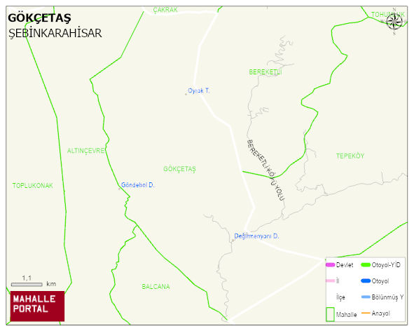 GÖKÇETAŞ Köyü Haritası | Coğrafi Yapı ve Detaylı Haritası