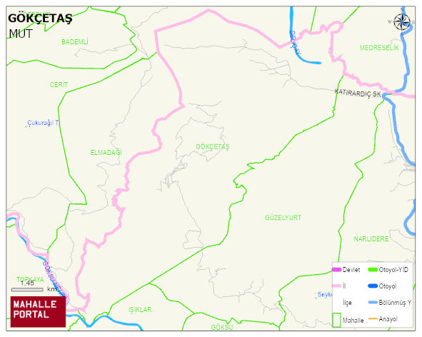 GÖKÇETAŞ Mahallesi Haritası | Yükselti ve Doğa Özellikleri