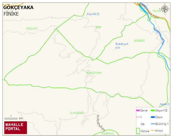 GÖKÇEYAKA Mahallesi Haritası | Yükselti ve Doğa Özellikleri