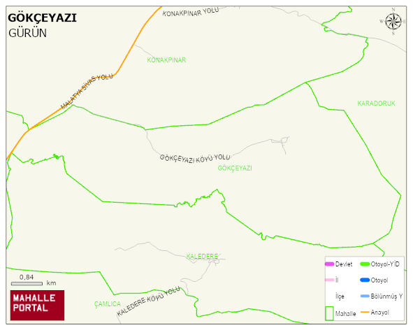 GÖKÇEYAZI Köyü Haritası | Mahalle ve Köy Sınırı