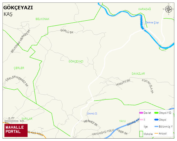 GÖKÇEYAZI Mahallesi Haritası | Detaylı Köy ve Mahalle Görünümü
