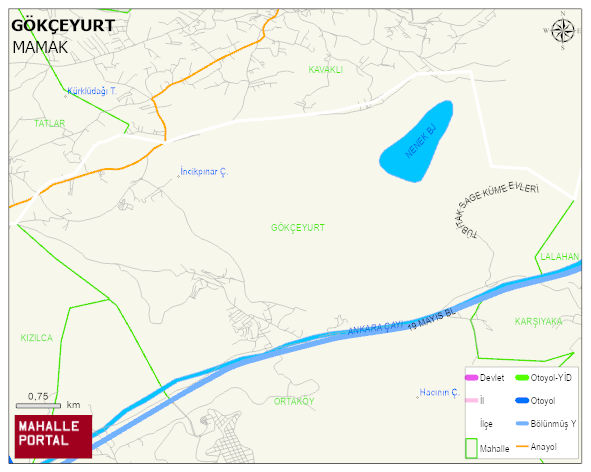 GÖKÇEYURT Mahallesi Haritası | Sayısal Bölge Görünümü