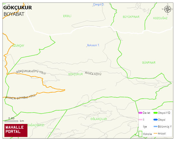 GÖKÇUKUR Köyü Haritası | Yükselti ve Doğa Özellikleri