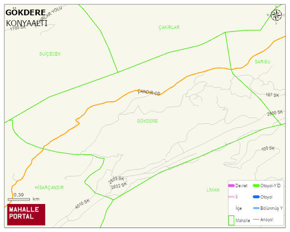 GÖKDERE Mahallesi Haritası | Mahalle ve Köy Sınırı