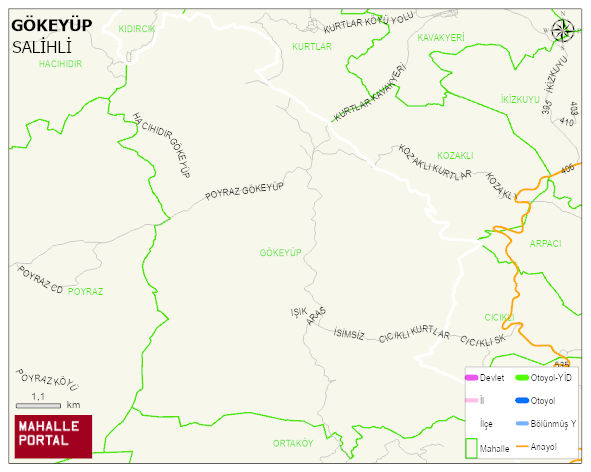 GÖKEYÜP Mahallesi Haritası | Coğrafi Yapı ve Detaylı Haritası