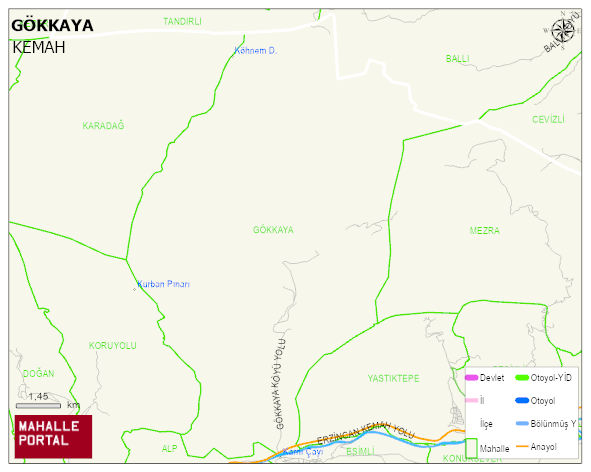 GÖKKAYA Köyü Haritası | Sayısal Bölge Görünümü
