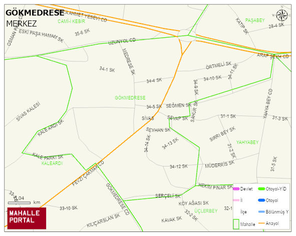 GÖKMEDRESE Mahallesi Haritası | Yükselti ve Doğa Özellikleri