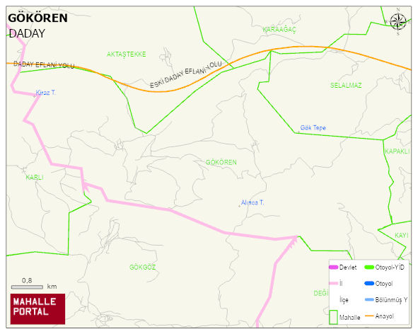 GÖKÖREN Köyü Haritası | Mahalle ve Köy Sınırı
