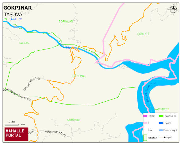 GÖKPINAR Köyü Haritası | Dağlar, Ovalar ve Akarsu Bilgileri
