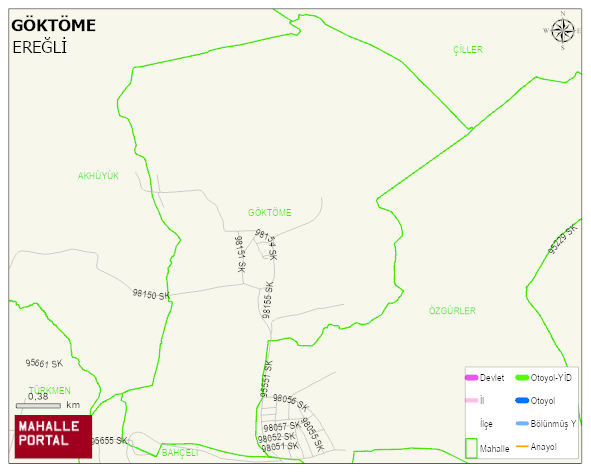 GÖKTÖME Mahallesi Haritası | Dağlar, Ovalar ve Akarsu Bilgileri